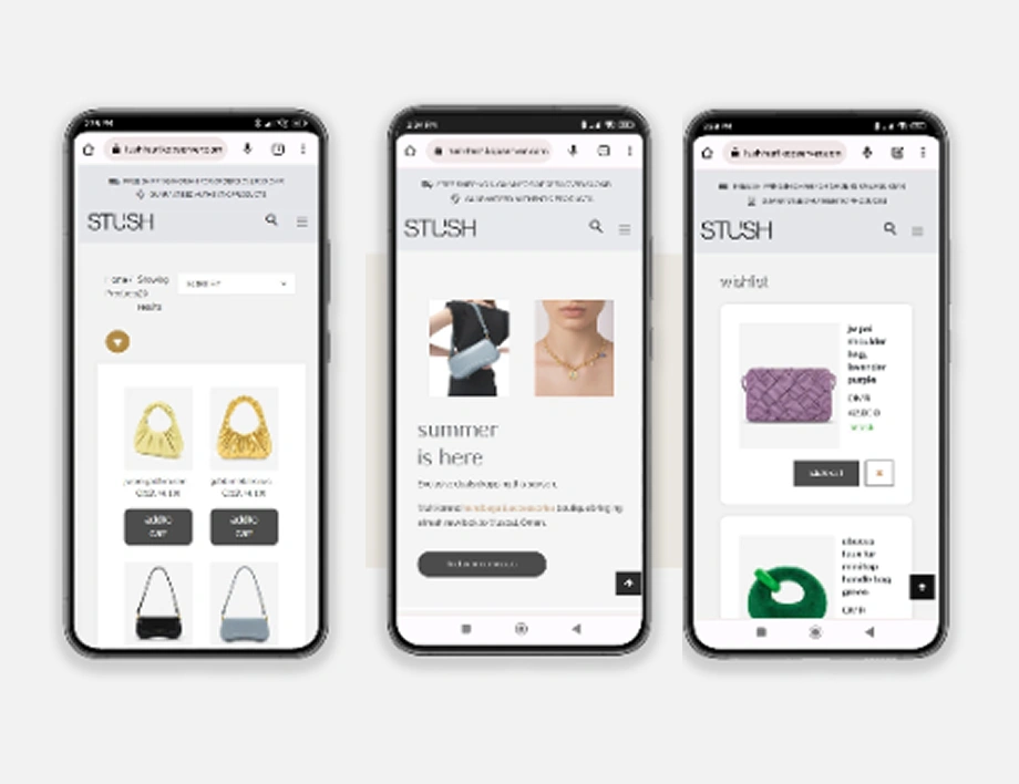 stush e-commerce website Screenshot 2